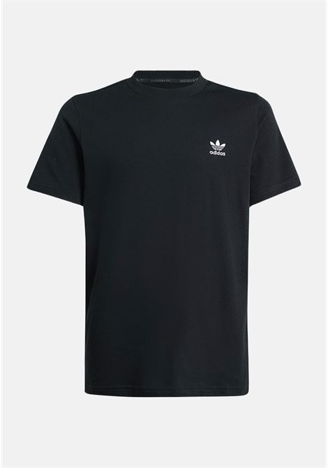 T-shirt a manica corta nera per bambino e bambina con ricamo logo ADIDAS ORIGINALS | IW3495.